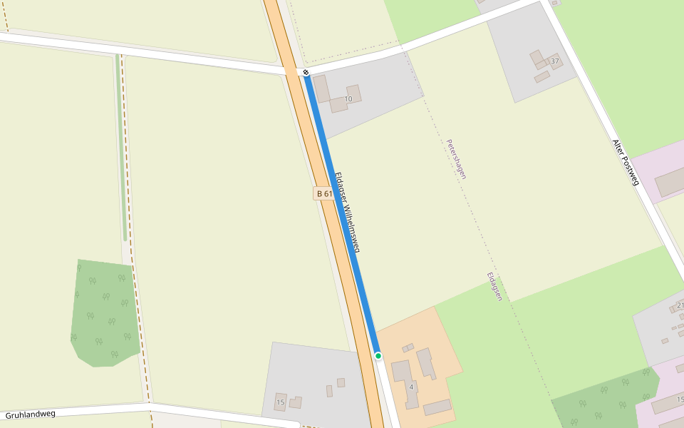 Eldagser Wilhelmsweg walking route map in Petershagen