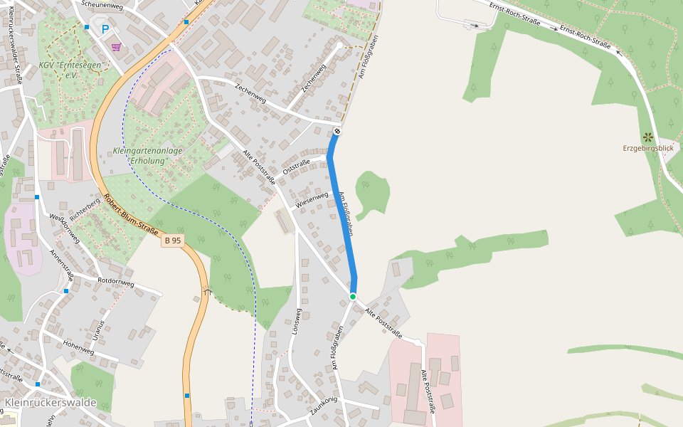 Am Flößgraben walking route map in Annaberg-Buchholz