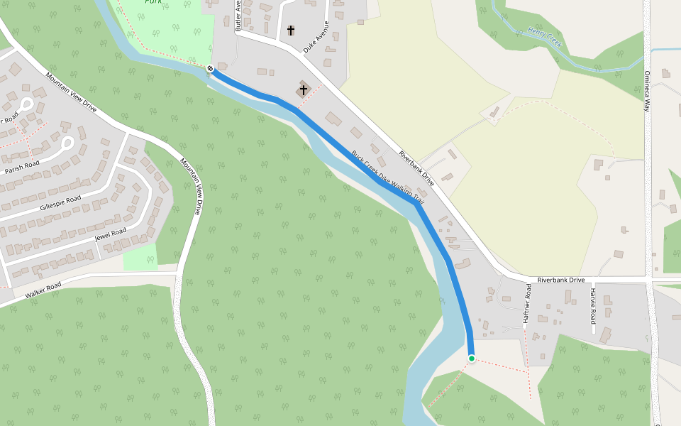 Buck Creek Dike Walking Trail walking route map in Houston