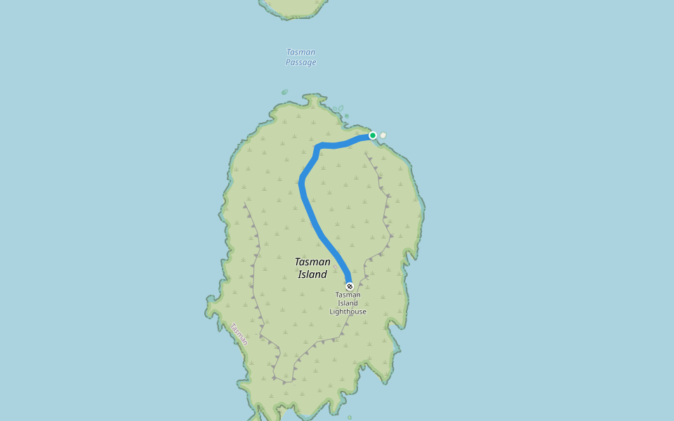 Access track walking route map in Cape Pillar