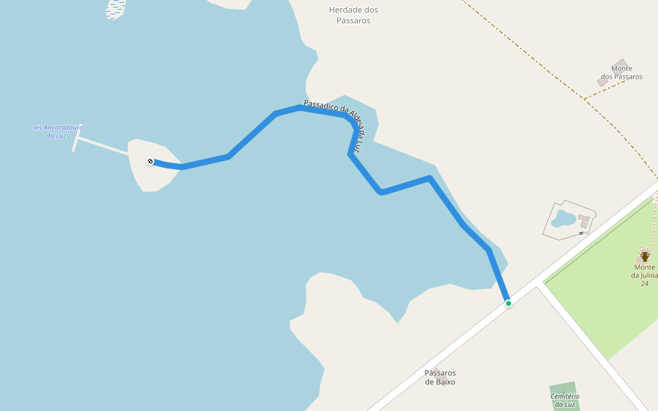 Passadiço da Aldeia da Luz walking route map in Mora