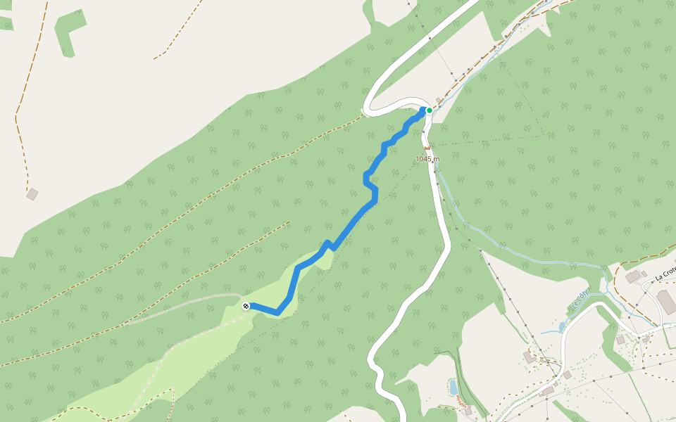 Sentier des chamois walking route map in Val-de-Ruz