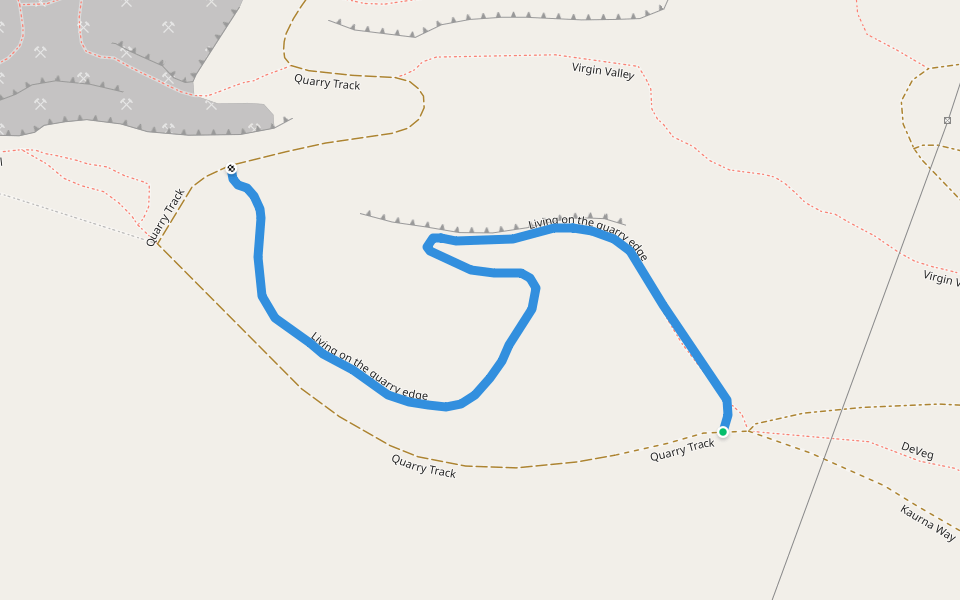 Living on the quarry edge walking route map in Tea Tree Gully