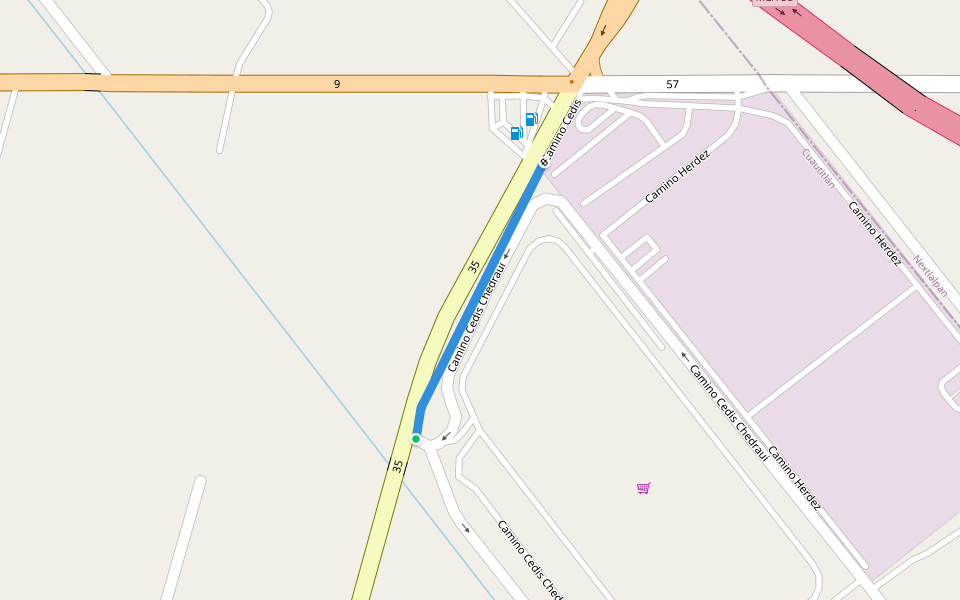 Camino Cedis walking route map in Villa María