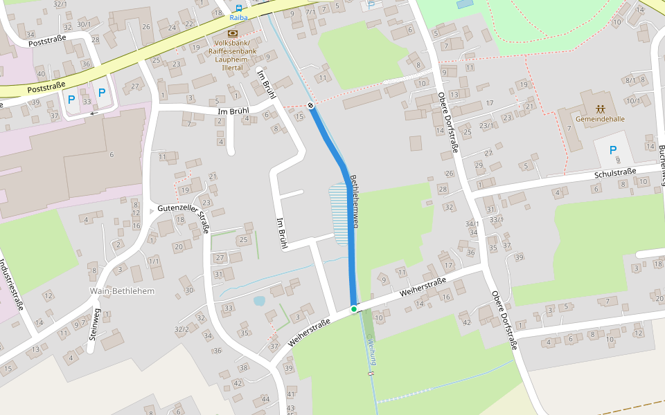 Bethlehemweg walking route map in Wain