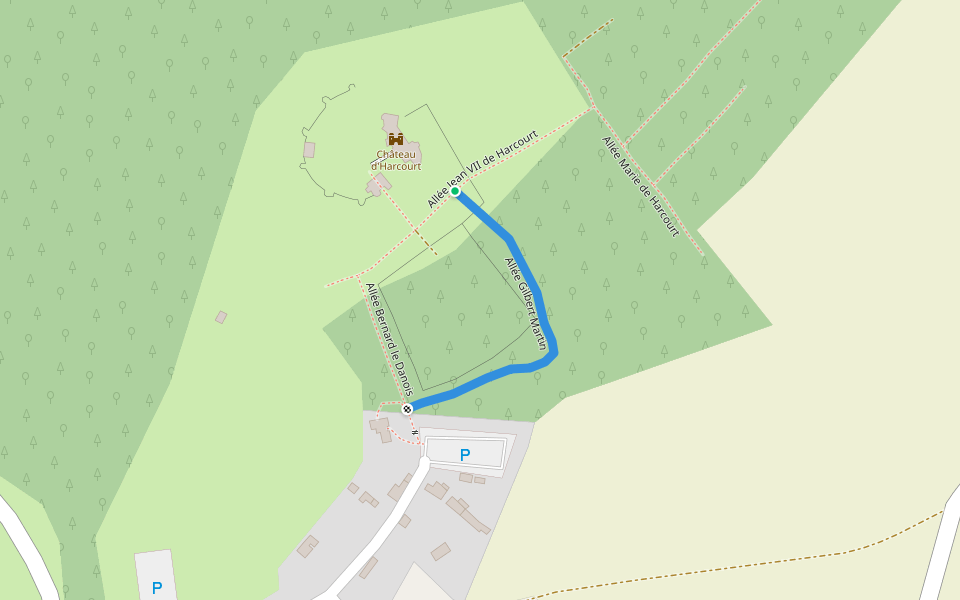 Allée Gilbert Martin walking route map in Harcourt