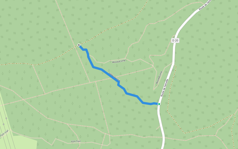 Vallée perdue walking route map in Le Trait