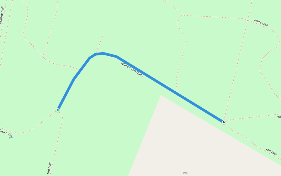 white + red trails walking route map in Poughkeepsie