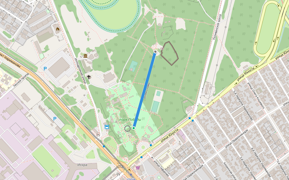 аллея Славы walking route map in Ulyanovsk