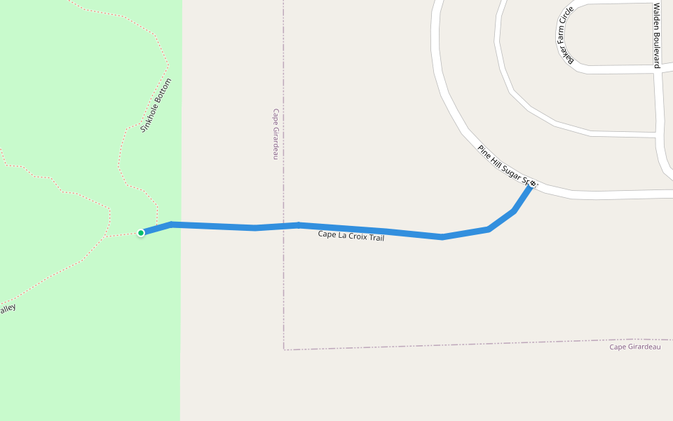 Cape La Croix Trail walking route map in Cape Girardeau