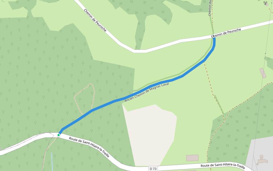 Ancien Chemin de Magnac-Laval walking route map in La Souterraine