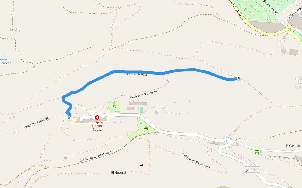 PR con Neveral walking route map in Jaén