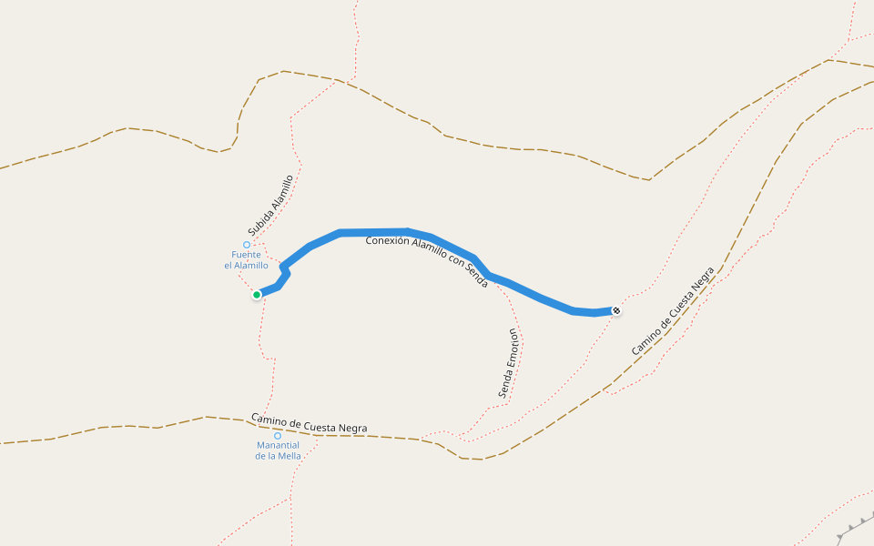 Conexión Alamillo con Senda walking route map in Jaén