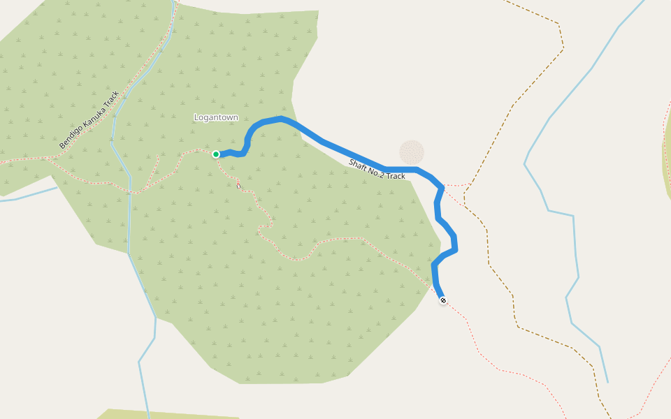 Shaft No.2 Track walking route map in Bendigo