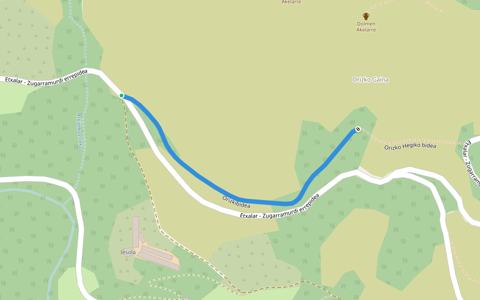 Orizkibidea walking route map in Echalar