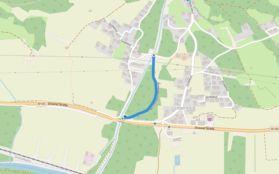 Neu-Gröfelhof Waldweg walking route map in Gröfelhof