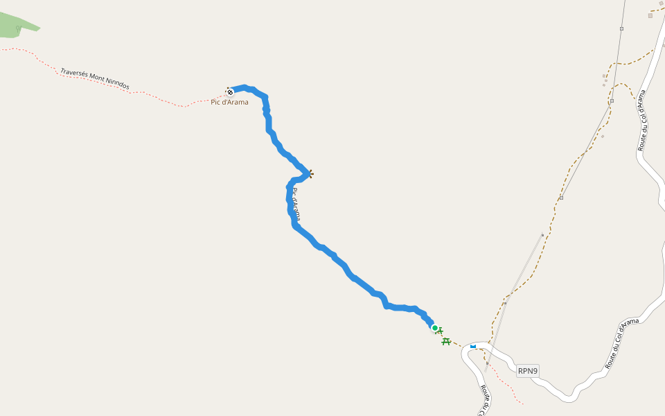Pic d'Arama walking route map in Paola