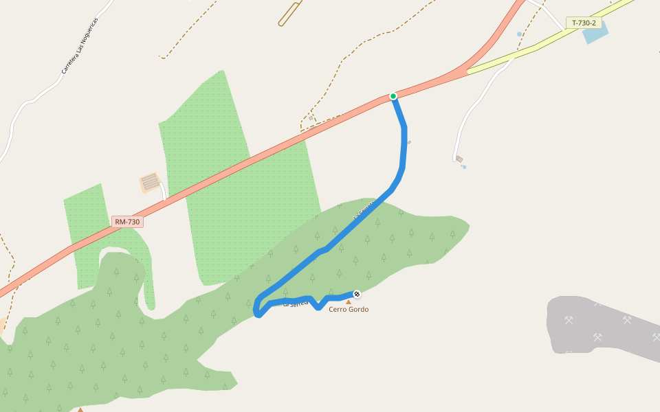 La Serreta walking route map in Caravaca de la Cruz