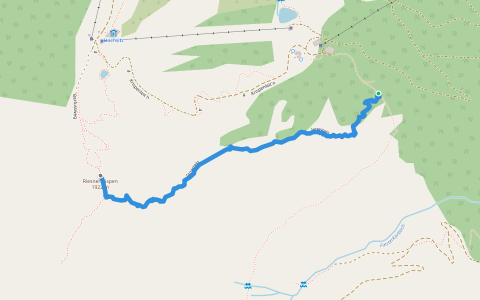 Jagasteig walking route map in Donnersbachwald