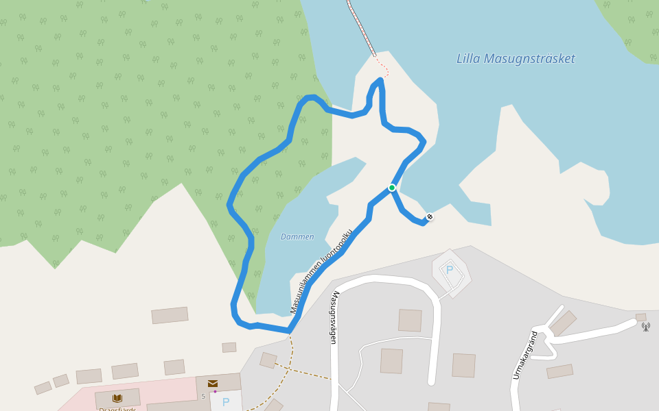 Masuunilammen luontopolku walking route map in Dalsbruk