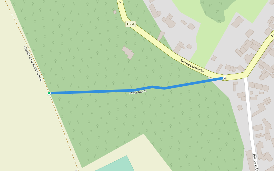 Sente Mulot walking route map in Nesles-la-Vallée