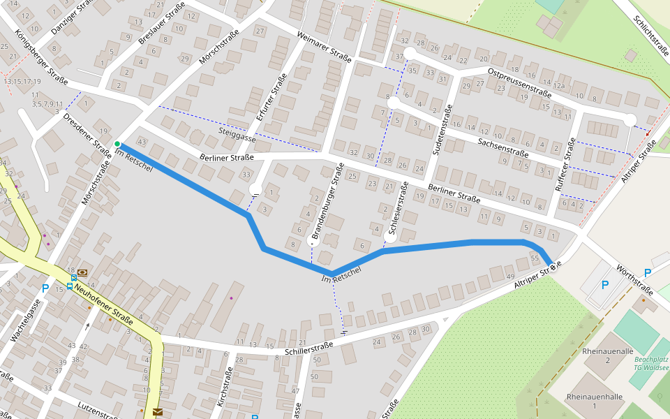 Im Retschel walking route map in Waldsee