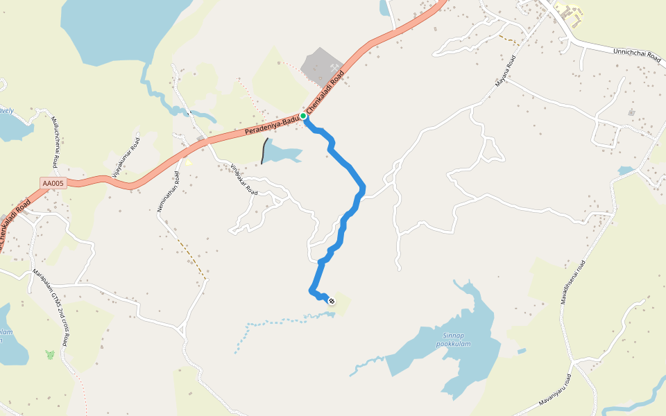 Mathavan Company Road walking route map in Karadiyanaru