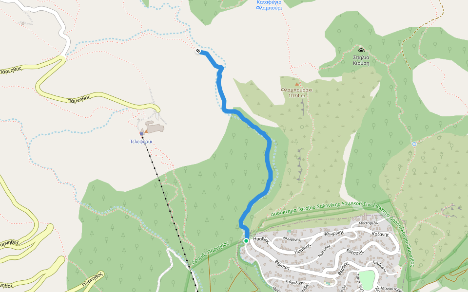 Ανάβαση Χούνης (Μονοπάτι "Ο22") walking route map in Thrakomakedones