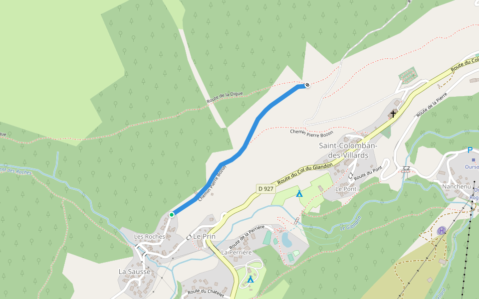Route de Grange Neuve walking route map in Saint-Colomban-des-Villards