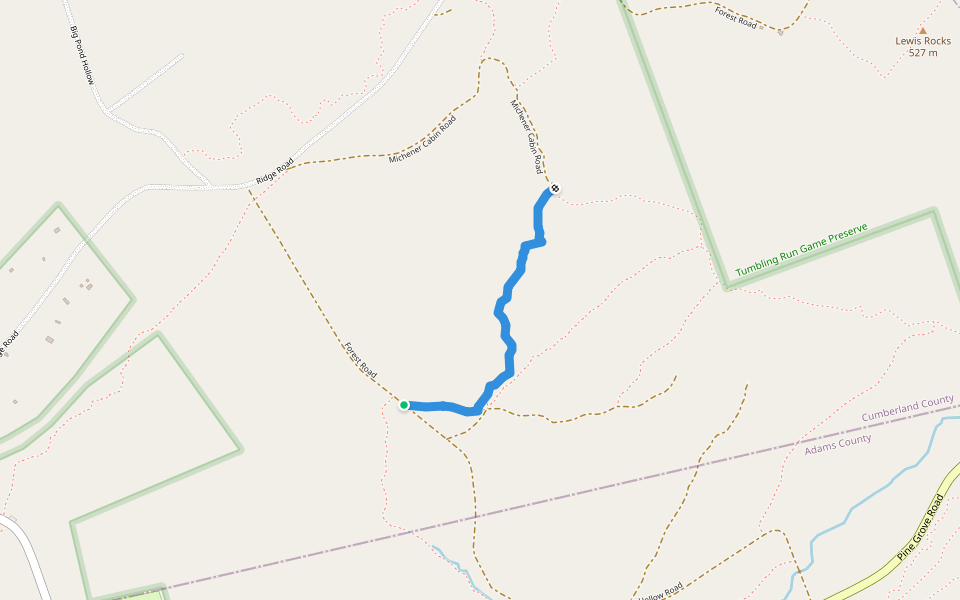 Dead Woman Hollow Trail walking route map in Biglerville