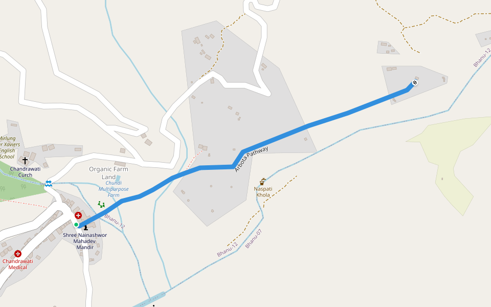 Arbota Pathway walking route map in Satiswara