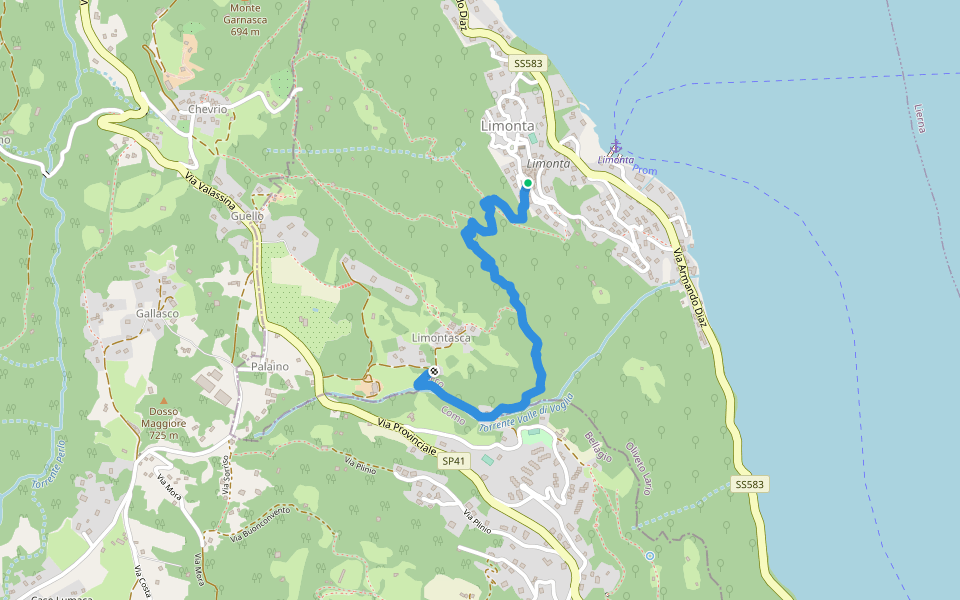 21- Civenna-Limontasca-Limonta walking route map in Limonta