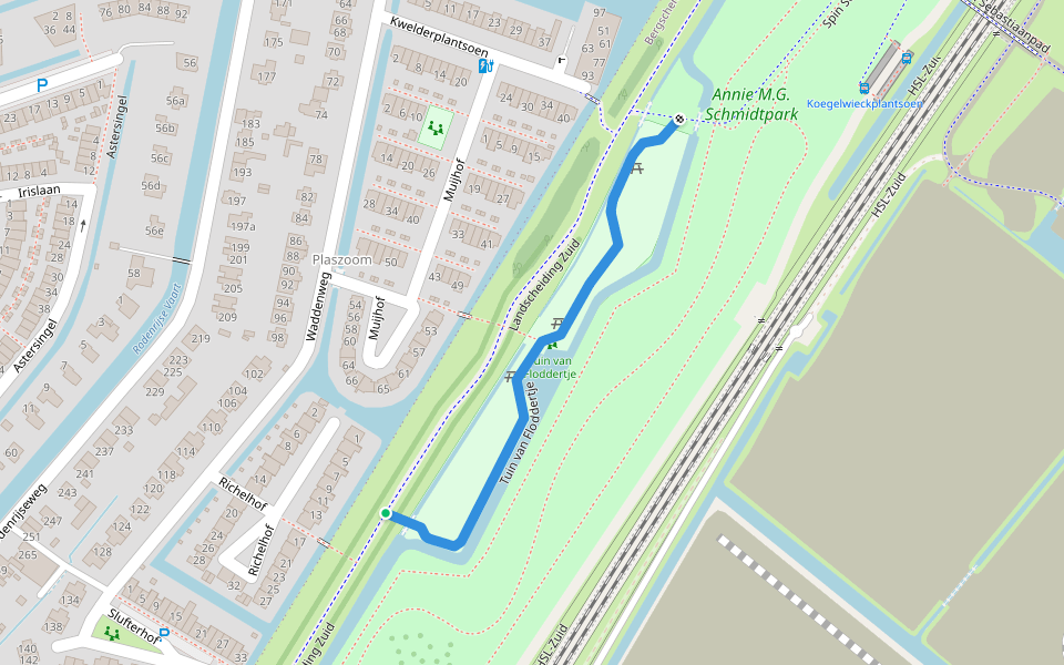 Tuin van Floddertje walking route map in Berkel en Rodenrijs