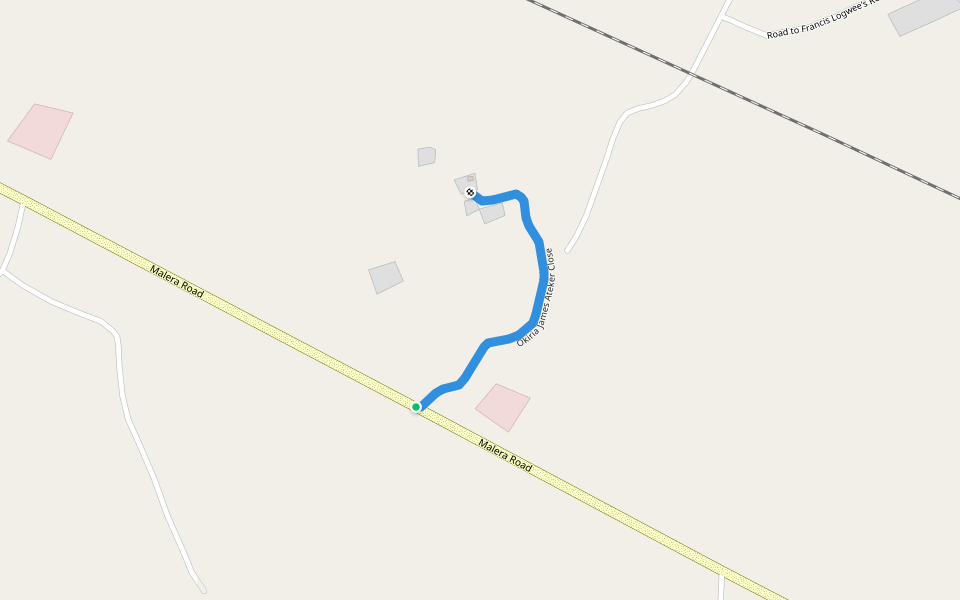 Okiria James Ateker Close walking route map in Atutur