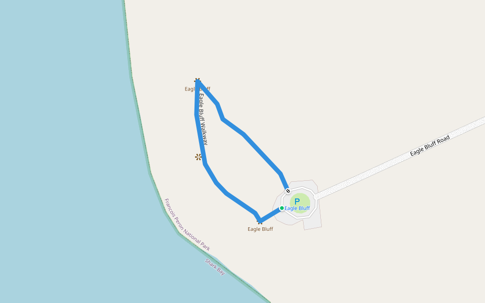 Eagle Bluff Walkway walking route map in Francois Peron National Park