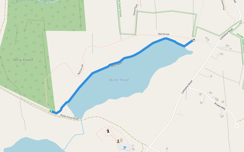 Blue Heron walking route map in Rindge