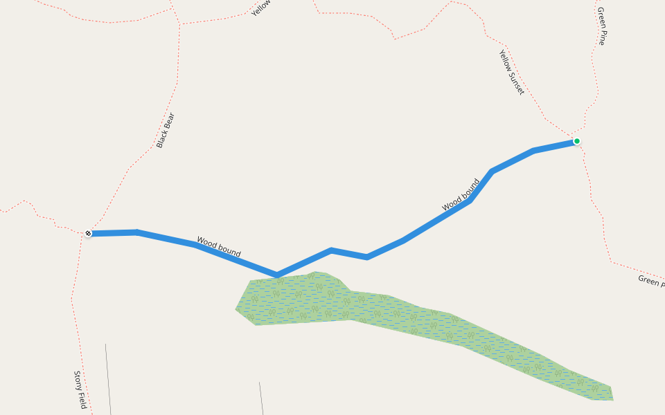 Wood bound walking route map in Rindge