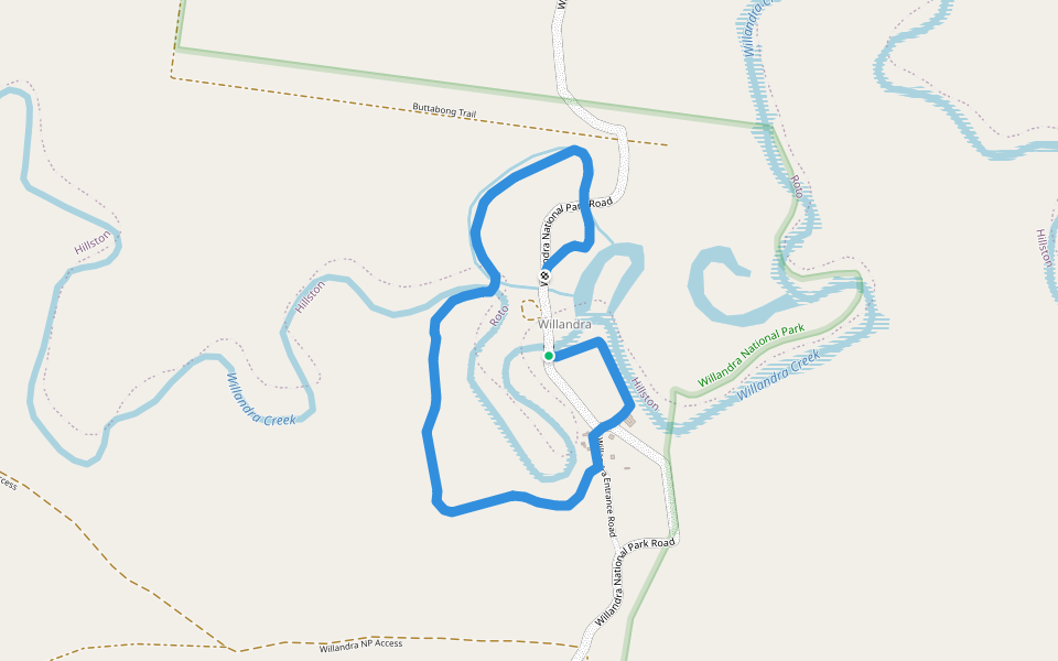 Nilla Yannagalang Billana walking route map in Hillston