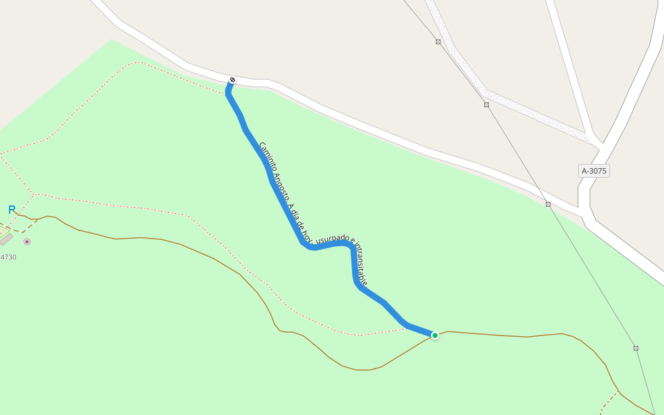 Caminito Angosto, A día de hoy, usurpado e intransitable. walking route map in Posadas