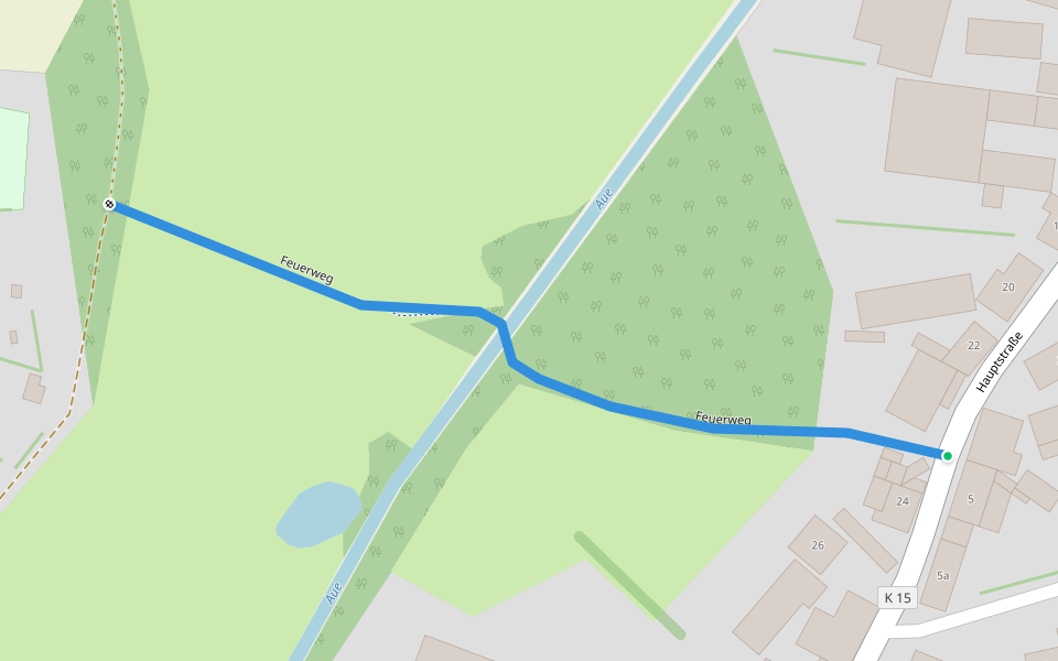 Feuerweg walking route map in Lüder