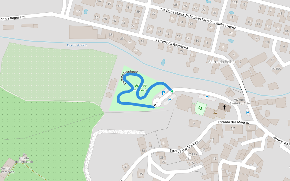 Circuito Peadonal walking route map in Elvas
