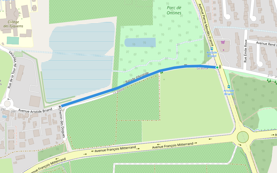 Balade d'Aristide walking route map in Mérignac