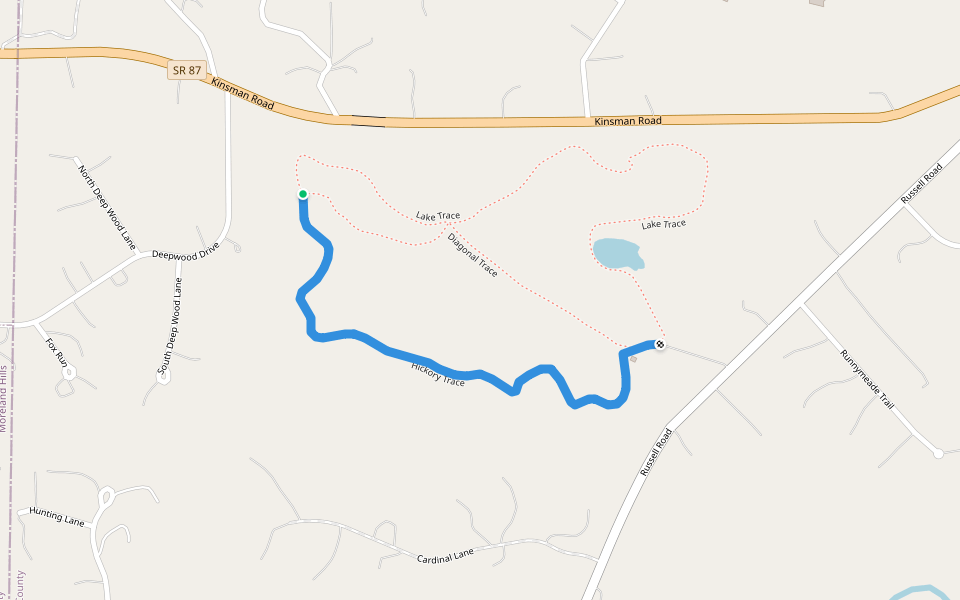 Hickory Trace walking route map in Novelty