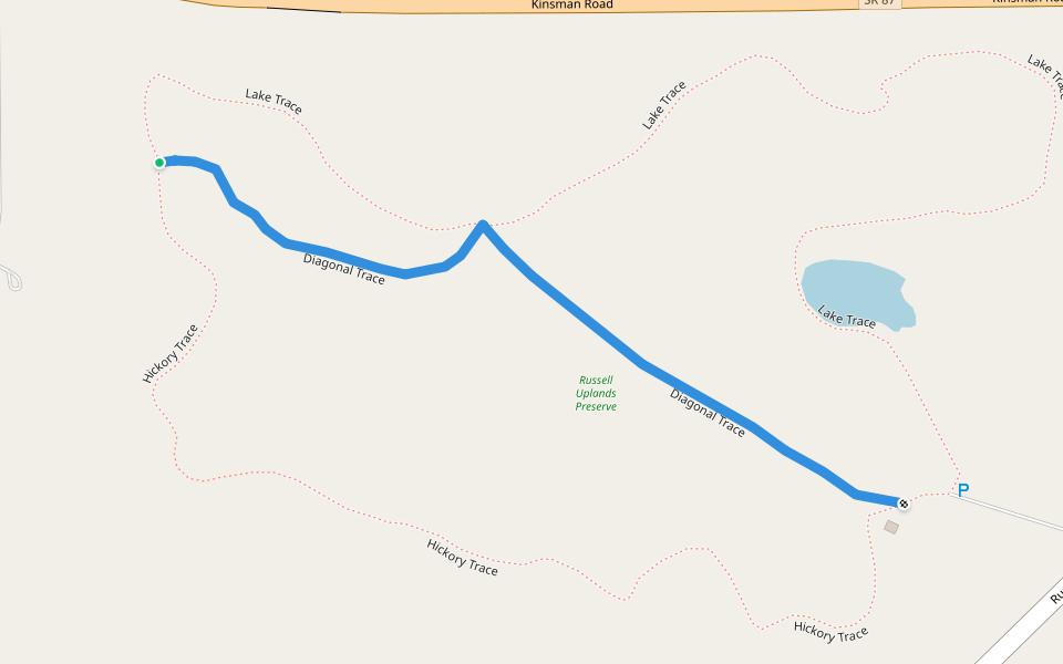 Diagonal Trace walking route map in Novelty