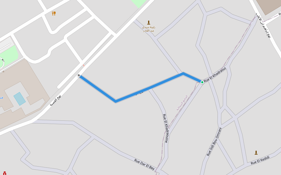 نهج جربة walking route map in Kairouan