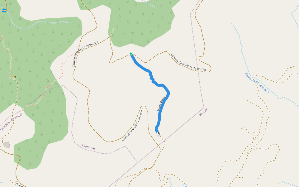 Senda Visera walking route map in La Pobla Tornesa