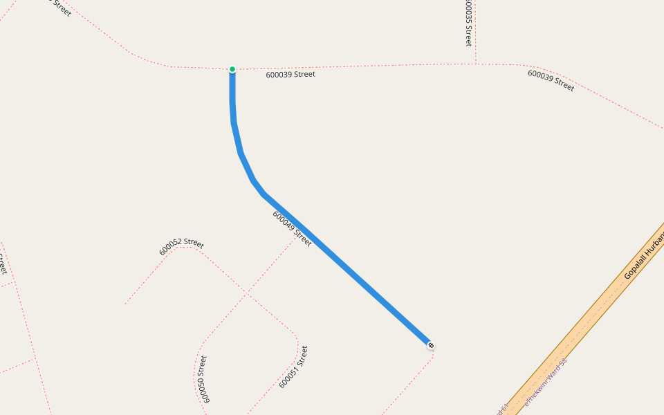 600049 Street walking route map in oThongathi