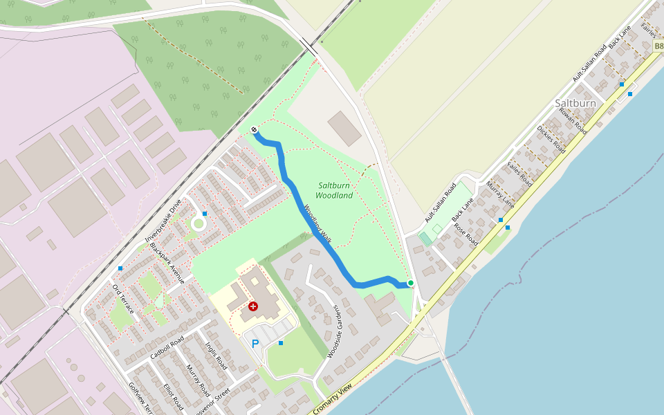 Woodland Walk walking route map in Saltburn