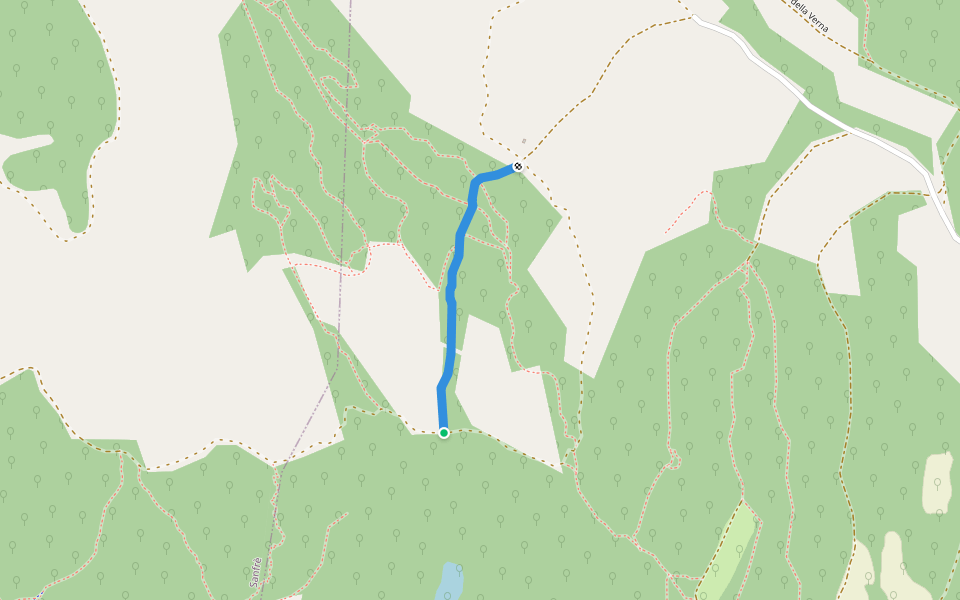MTB Canalone diagonale walking route map in Saliceto