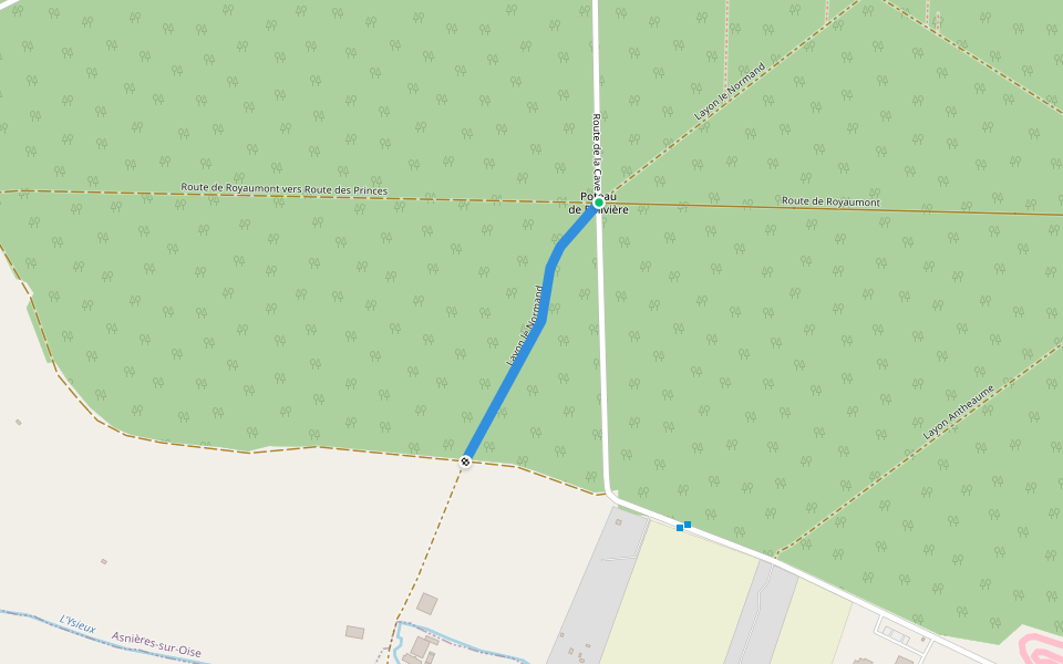 Layon le Normand walking route map in Asnières-sur-Oise